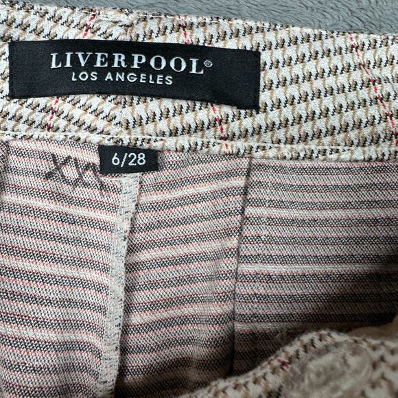 Liverpool Los Angeles Kate Pants Trousers NEW Sz 6 Houndstooth Print Brown 30x24 - Picture 3 of 12